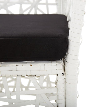 Set da Pranzo da Giardino 5 pz in Polyrattan Bianco - homemem39