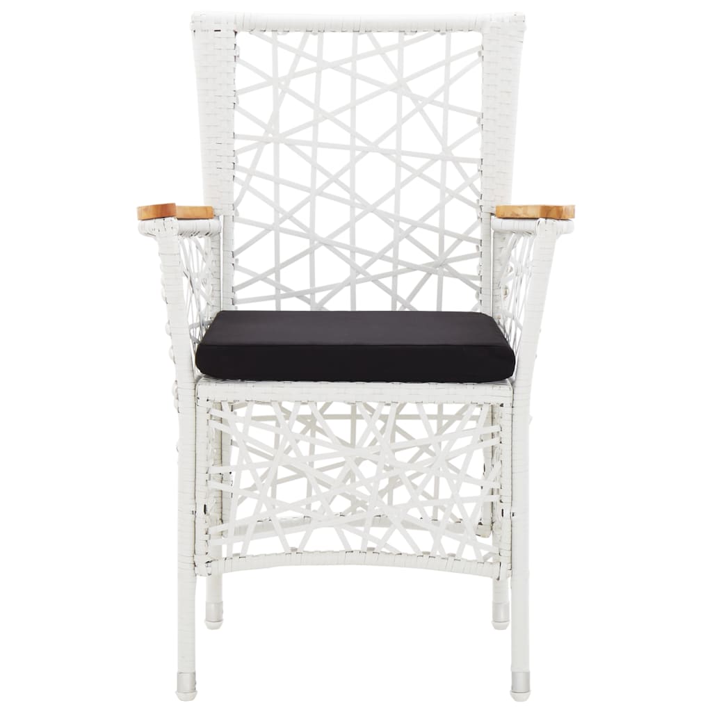 Set da Pranzo da Giardino 5 pz in Polyrattan Bianco - homemem39