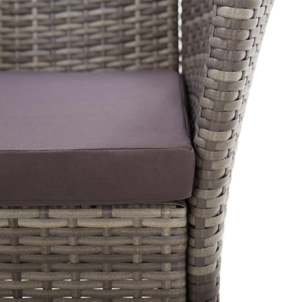 Set Pranzo da Giardino 7 pz Polyrattan e Legno d'Acacia Grigio | homemem39