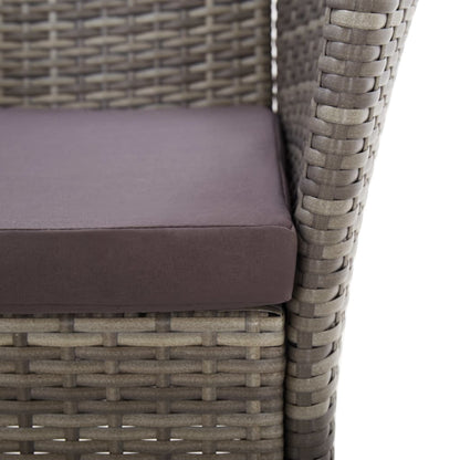 Set Pranzo da Giardino 7 pz Polyrattan e Legno d'Acacia Grigio | homemem39