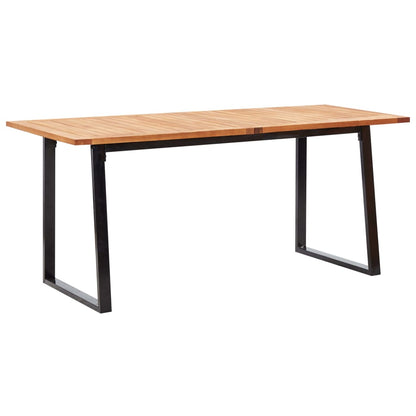 Set da Pranzo da Giardino 7 pz Nero in Polyrattan e Acacia | homemem39