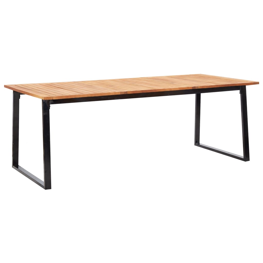 Set da Pranzo da Giardino 9 pz Nero in Polyrattan e Acacia | homemem39