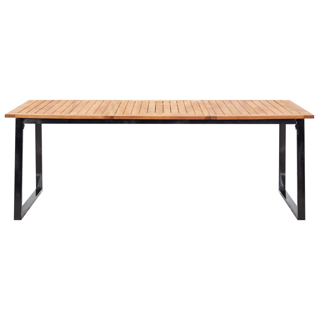 Set da Pranzo da Giardino 9 pz Nero in Polyrattan e Acacia | homemem39