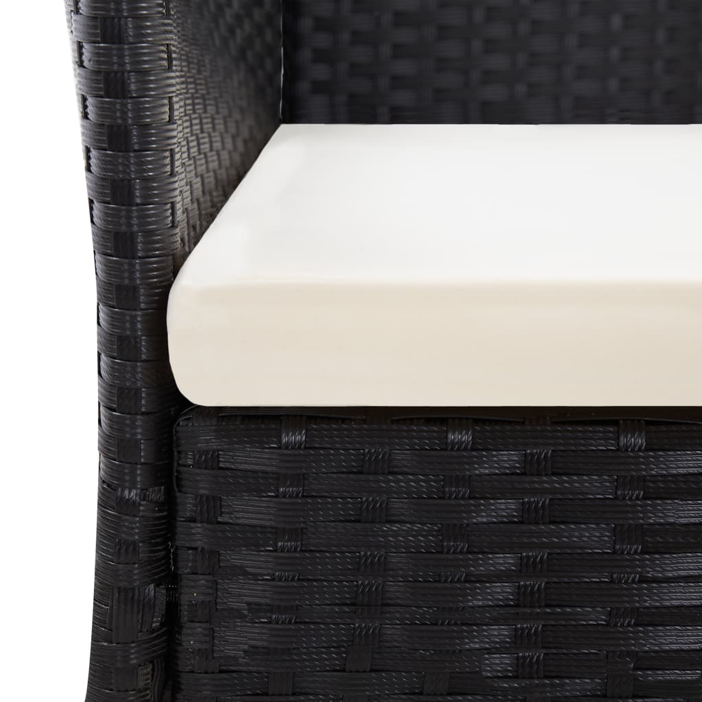 Set da Pranzo da Giardino 9 pz Nero in Polyrattan e Acacia | homemem39