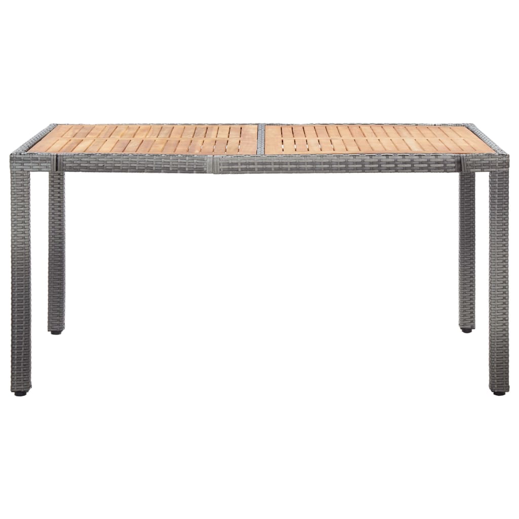 Set da Pranzo per Esterni 7 pz con Cuscini in Polyrattan Grigio | homemem39
