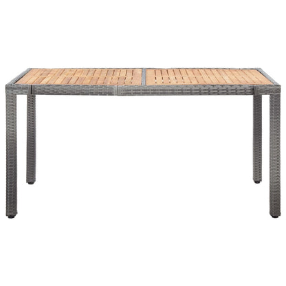 Set da Pranzo per Esterni 7 pz con Cuscini in Polyrattan Grigio | homemem39