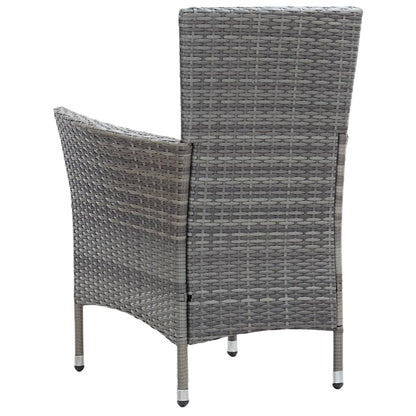 Set da Pranzo per Esterni 7 pz con Cuscini in Polyrattan Grigio | homemem39