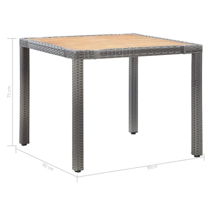 Set da Pranzo da Giardino 5 pz con Cuscini in Polyrattan Grigio - homemem39