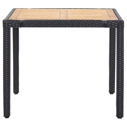 Set da Pranzo da Giardino 5 pz con Cuscini in Polyrattan Nero