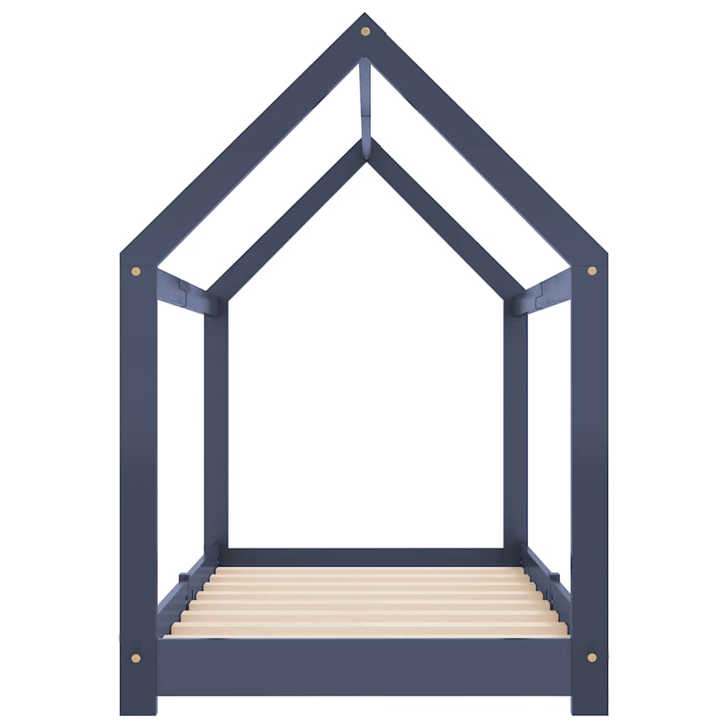 Giroletto per Bambini Grigio in Massello di Pino 70x140 cm - homemem39