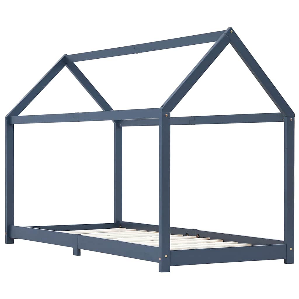 Giroletto per Bambini Grigio in Massello di Pino 90x200 cm - homemem39