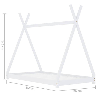 Giroletto per Bambini Bianco in Massello di Pino 80x160 cm | homemem39
