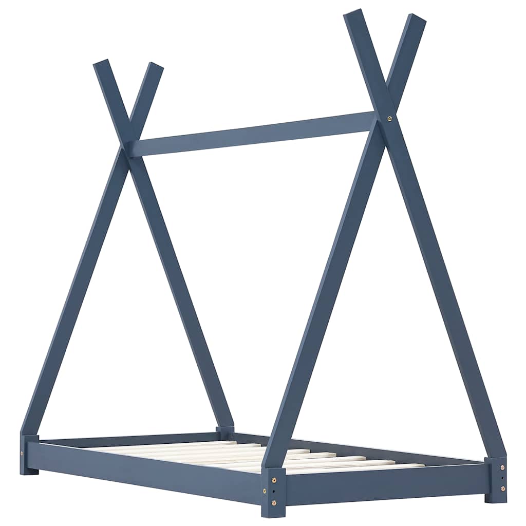 Giroletto per Bambini Grigio in Massello di Pino 90x200 cm - homemem39