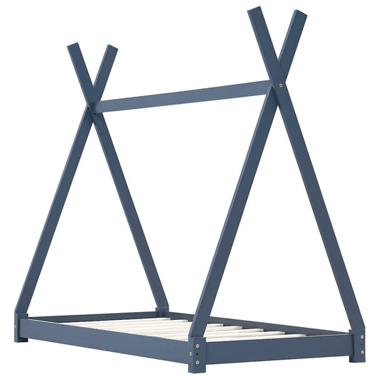 Giroletto per Bambini Grigio in Massello di Pino 90x200 cm - homemem39