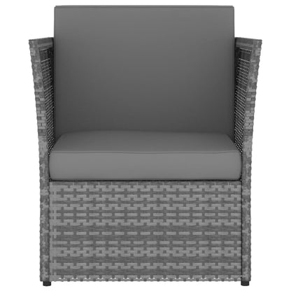 Sedia da Giardino con Poggiapiedi in Polyrattan Antracite - homemem39