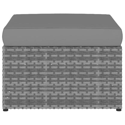 Sedia da Giardino con Poggiapiedi in Polyrattan Antracite - homemem39