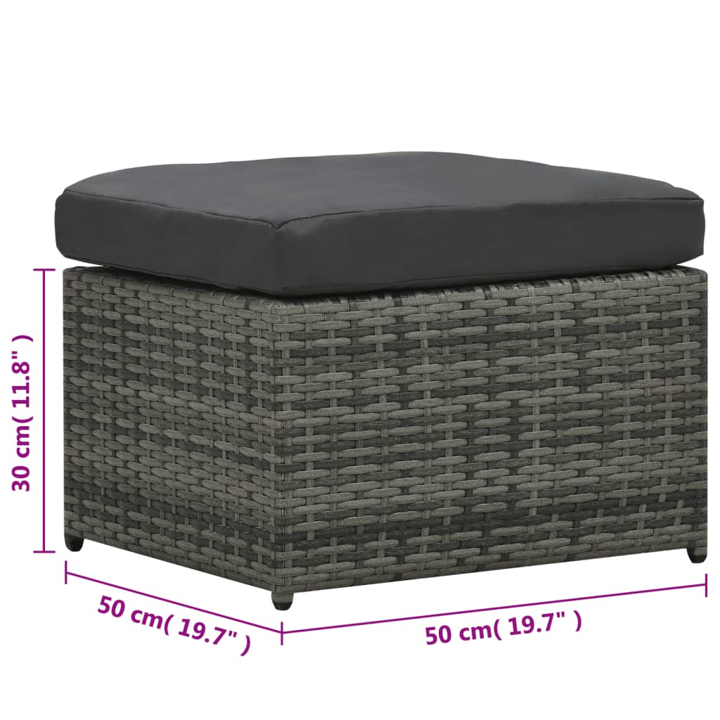 Set Divani da Giardino 4 pz con Cuscini in Polyrattan Antracite | homemem39