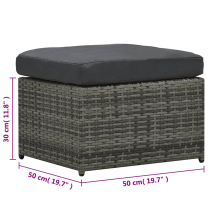 Set Divani da Giardino 4 pz con Cuscini in Polyrattan Antracite | homemem39