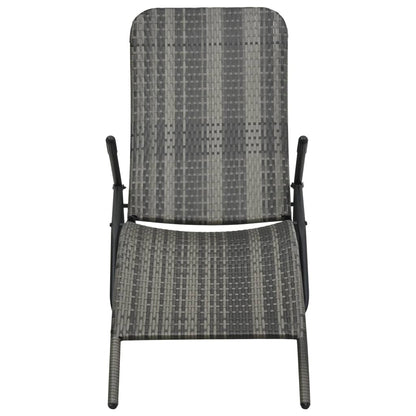Lettino Prendisole Pieghevole in Polyrattan Grigio - homemem39