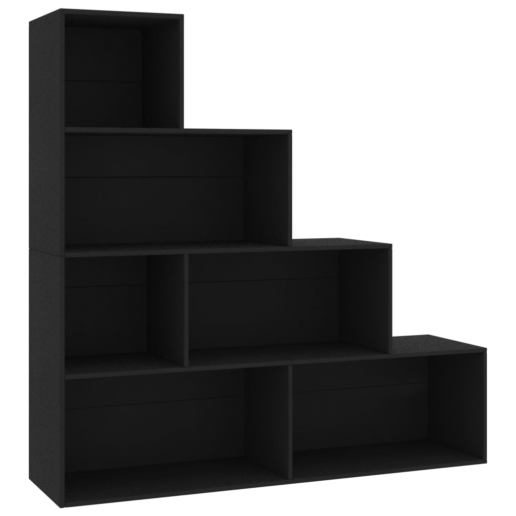 Libreria/Divisorio Nero 155x24x160 cm in Legno Multistrato | homemem39