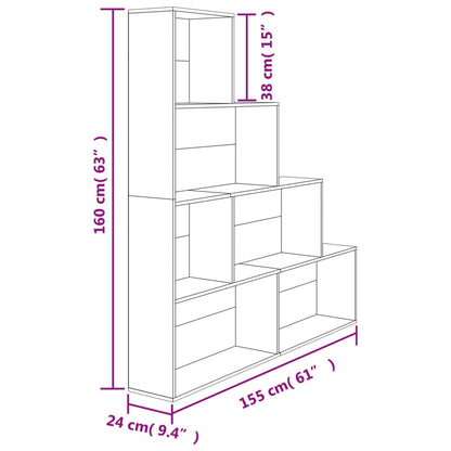 Libreria/Divisorio Grigio Cemento 155x24x160 Legno Multistrato | homemem39