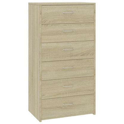 Credenza 6 Cassetti Rovere Sonoma 50x34x96cm Legno Multistrato