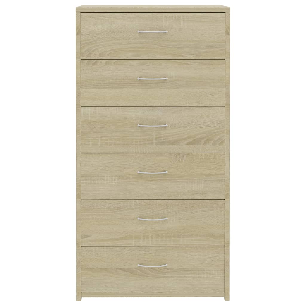 Credenza 6 Cassetti Rovere Sonoma 50x34x96cm Legno Multistrato