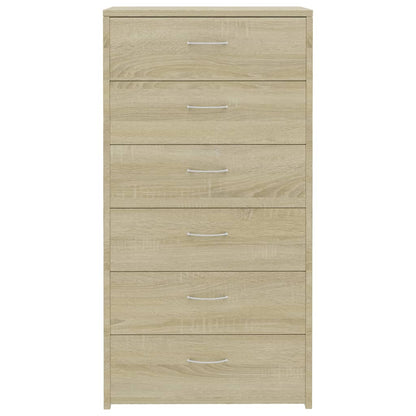 Credenza 6 Cassetti Rovere Sonoma 50x34x96cm Legno Multistrato