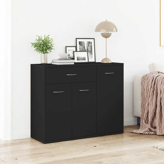 Credenza Nera 88x30x70 cm in Legno Multistrato - homemem39