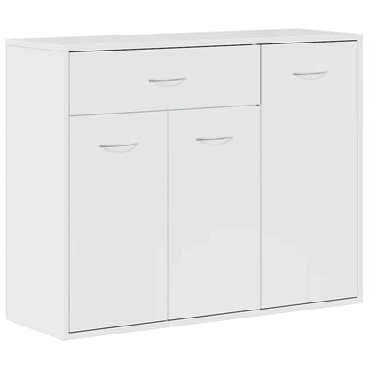 Credenza Bianco Lucido 88x30x70 cm in Legno Multistrato