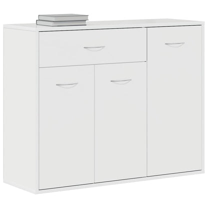 Credenza Bianco Lucido 88x30x70 cm in Legno Multistrato