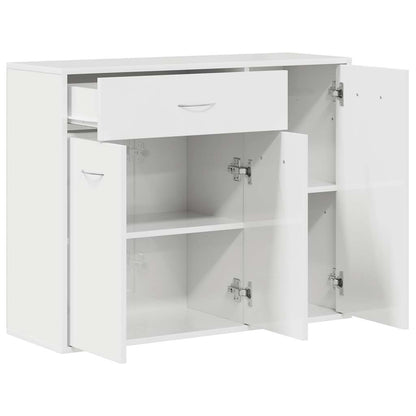 Credenza Bianco Lucido 88x30x70 cm in Legno Multistrato - homemem39