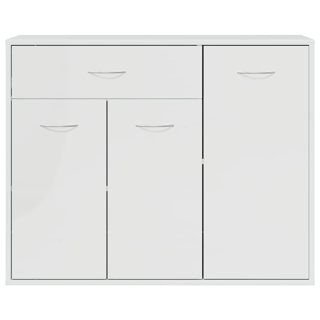 Credenza Bianco Lucido 88x30x70 cm in Legno Multistrato