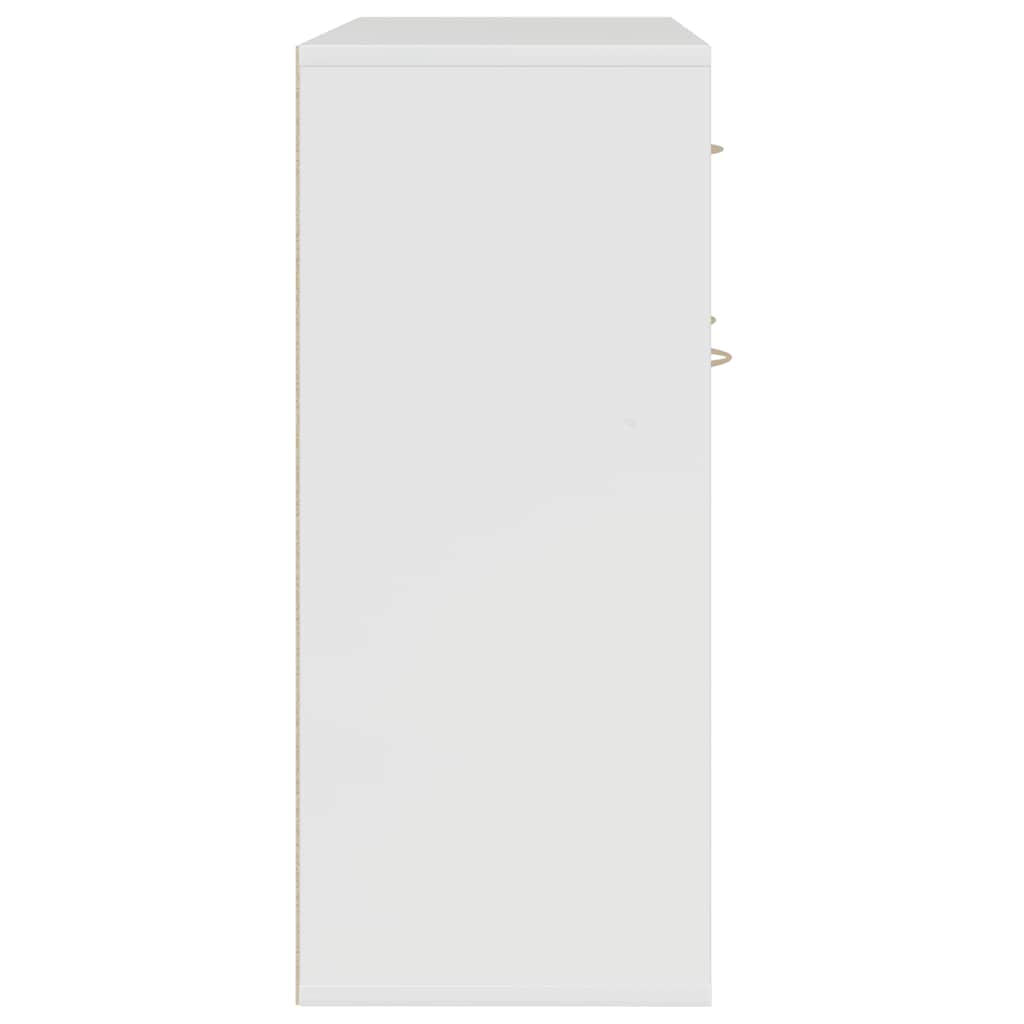 Credenza Bianco Lucido 88x30x70 cm in Legno Multistrato - homemem39