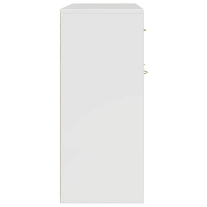 Credenza Bianco Lucido 88x30x70 cm in Legno Multistrato - homemem39