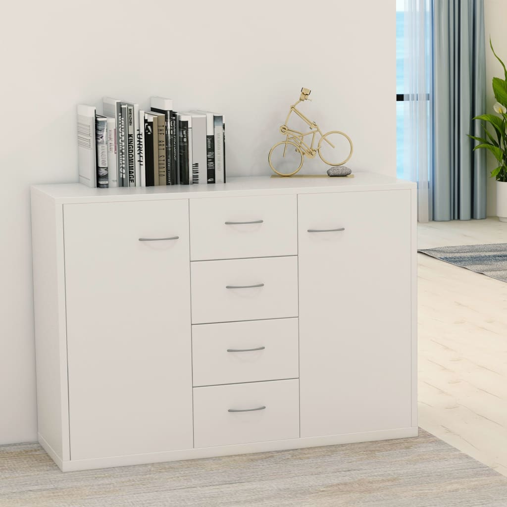 Credenza Bianca 88x30x65 cm in Legno Multistrato - homemem39
