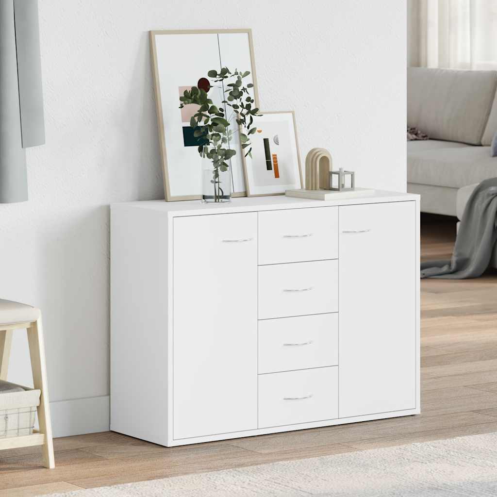 Credenza Bianca 88x30x65 cm in Legno Multistrato