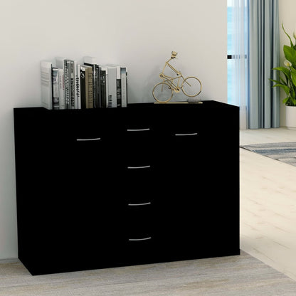 Credenza Nera 88x30x65 cm in Legno Multistrato - homemem39