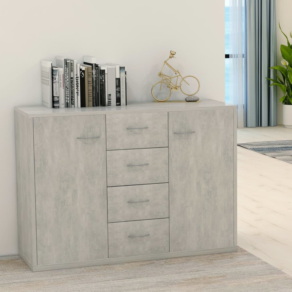 Credenza Grigio Cemento 88x30x65 cm in Legno Multistrato - homemem39