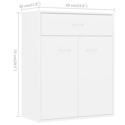 Credenza Bianca 60x30x75 cm in Legno Multistrato - homemem39