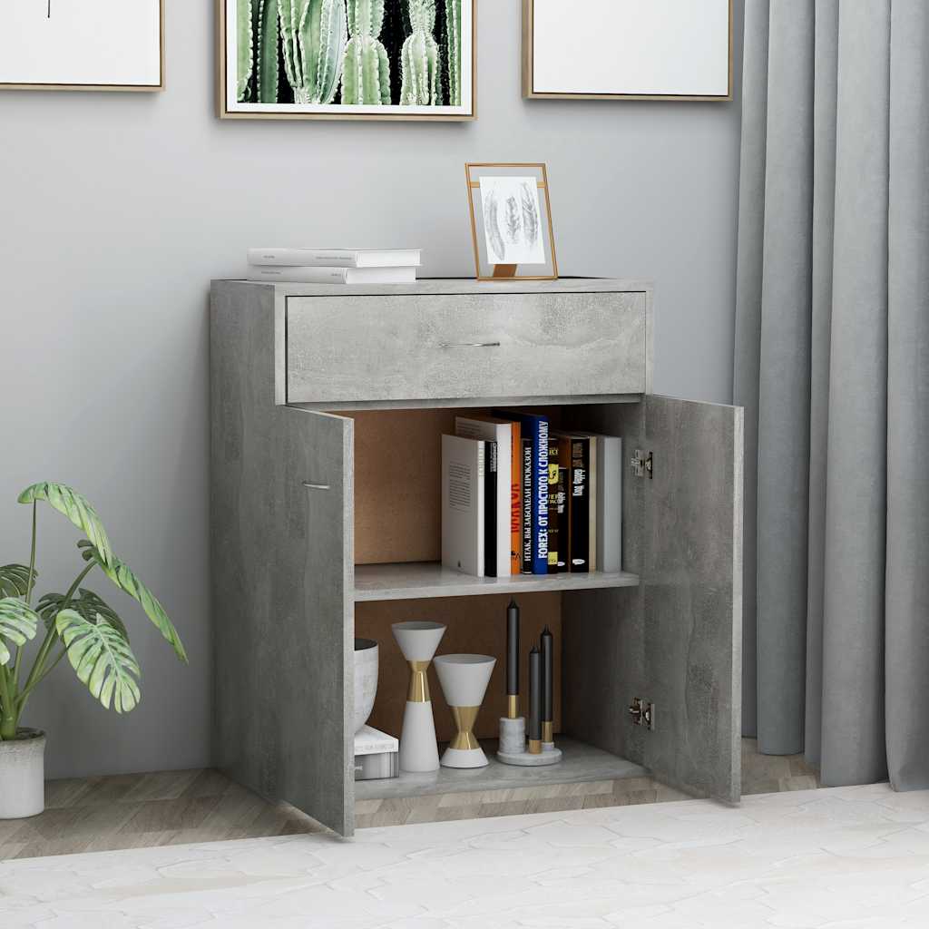 Credenza Grigio Cemento 60x30x75 cm in Legno Multistrato - homemem39