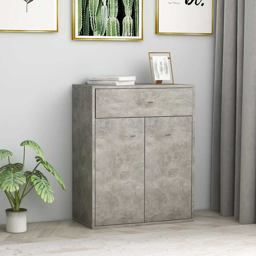 Credenza Grigio Cemento 60x30x75 cm in Legno Multistrato - homemem39