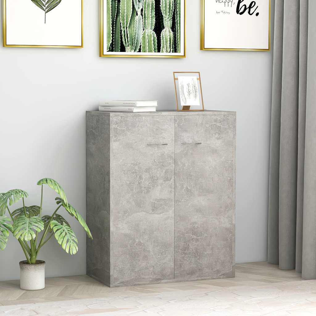 Credenza Grigio Cemento 60x30x75 cm in Legno Multistrato | homemem39