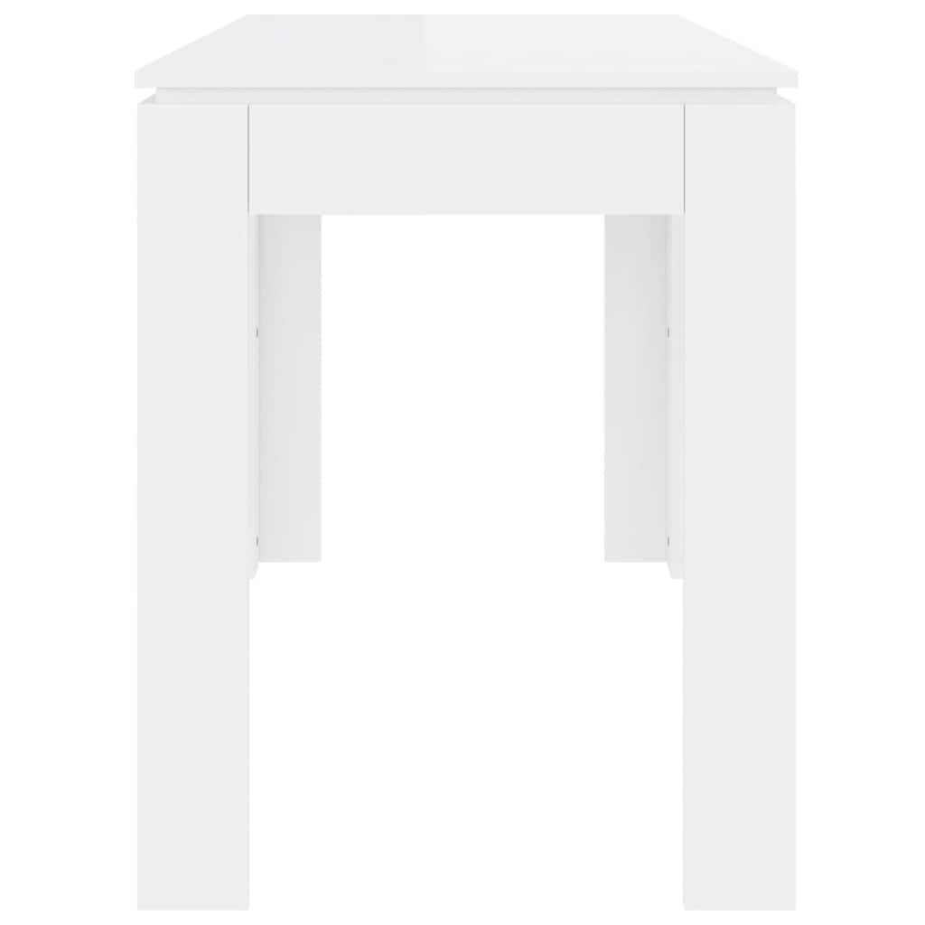 Tavolo da Pranzo Bianco Lucido 120x60x76 cm Legno Multistrato - homemem39