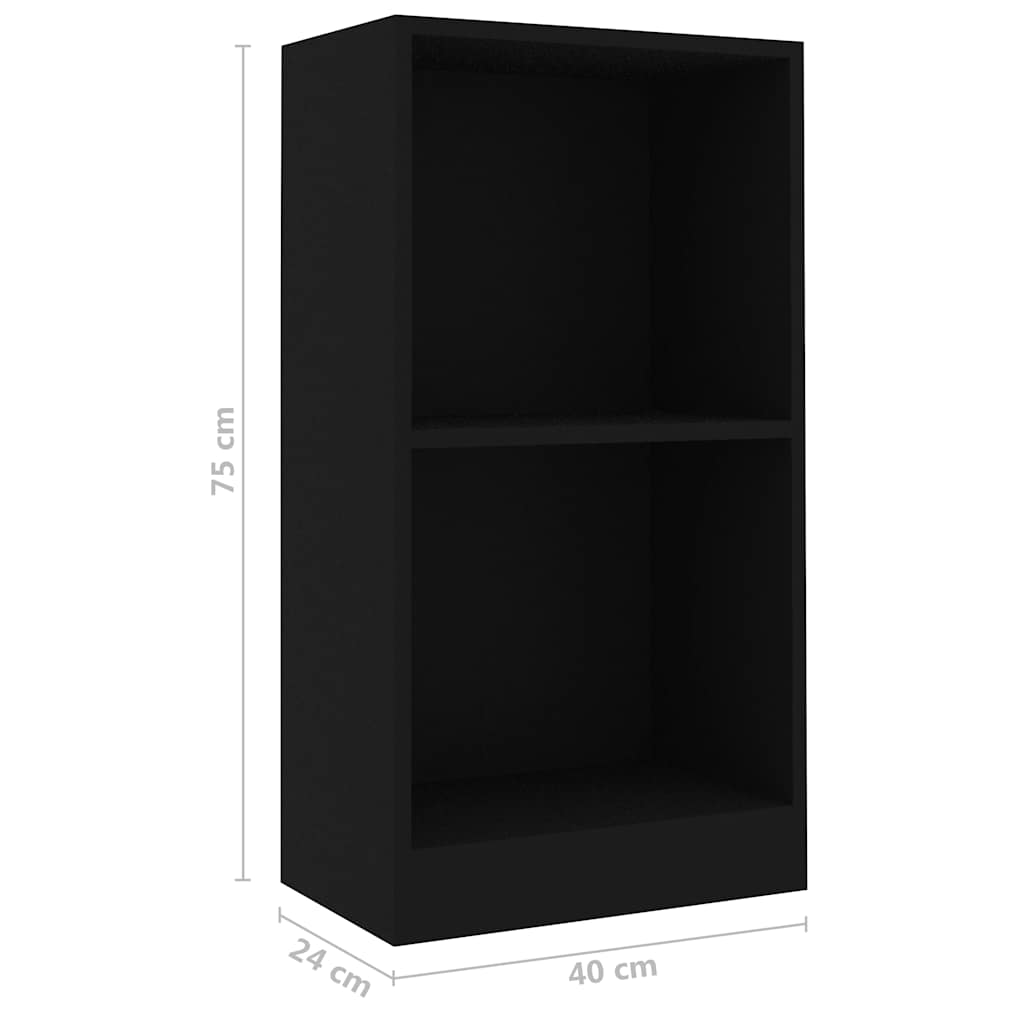Libreria Nera 40x24x75 cm in Legno Multistrato | homemem39