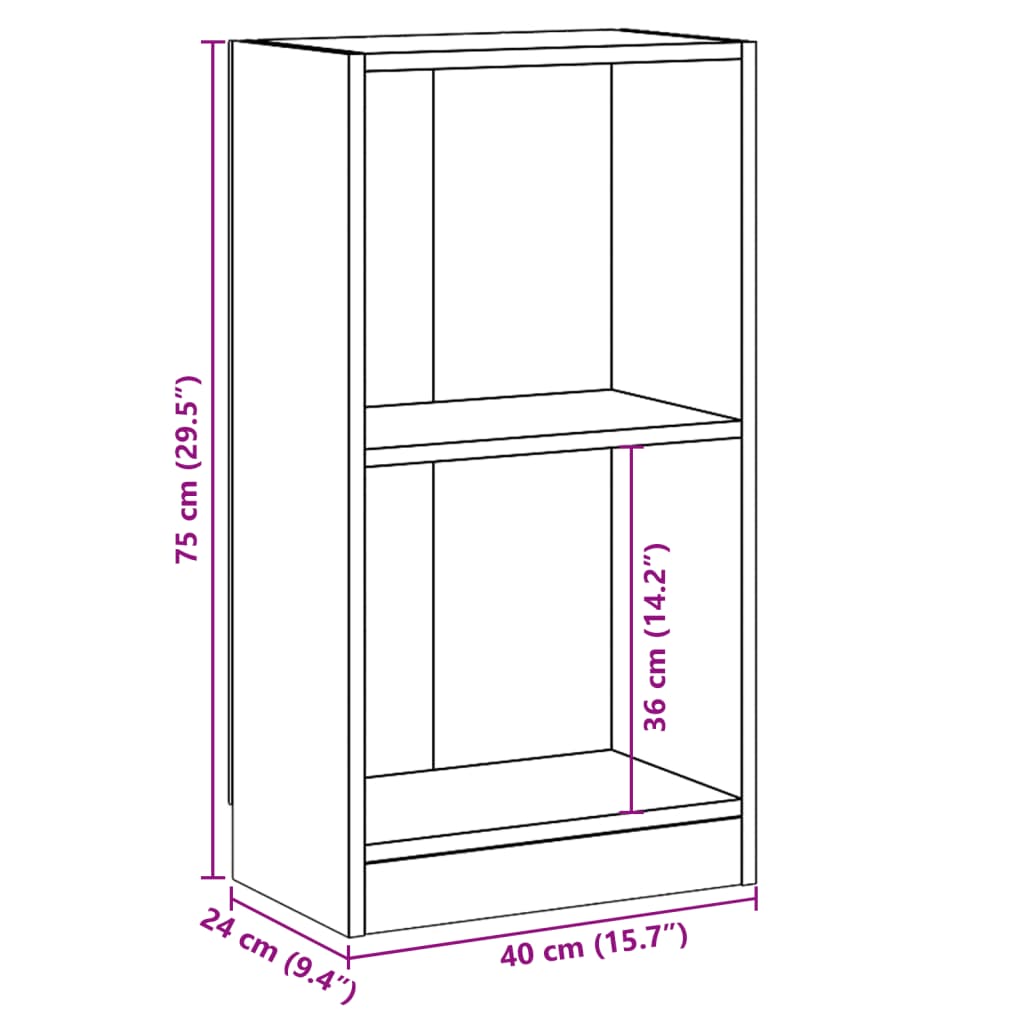 Libreria Rovere Sonoma 40x24x75 cm in Legno Multistrato