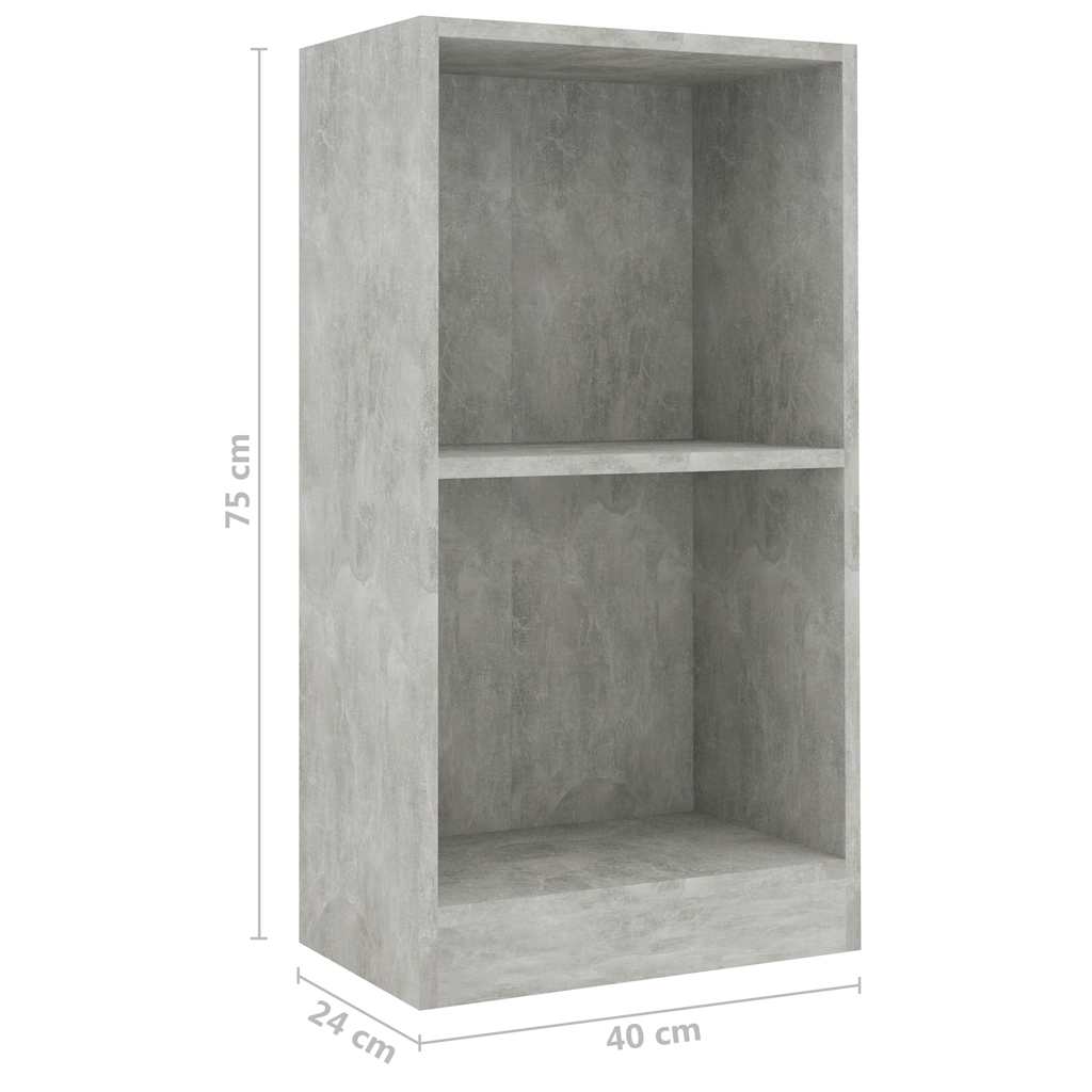 Libreria Grigio Cemento 40x24x75 cm in Legno Multistrato | homemem39