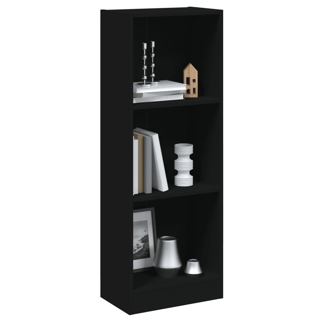 Libreria a 3 Ripiani Nera 40x24x109 cm in Legno Multistrato - homemem39