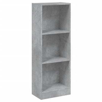 Libreria a 3 Ripiani Cemento 40x24x109 cm in Legno Multistrato