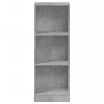 Libreria a 3 Ripiani Cemento 40x24x109 cm in Legno Multistrato